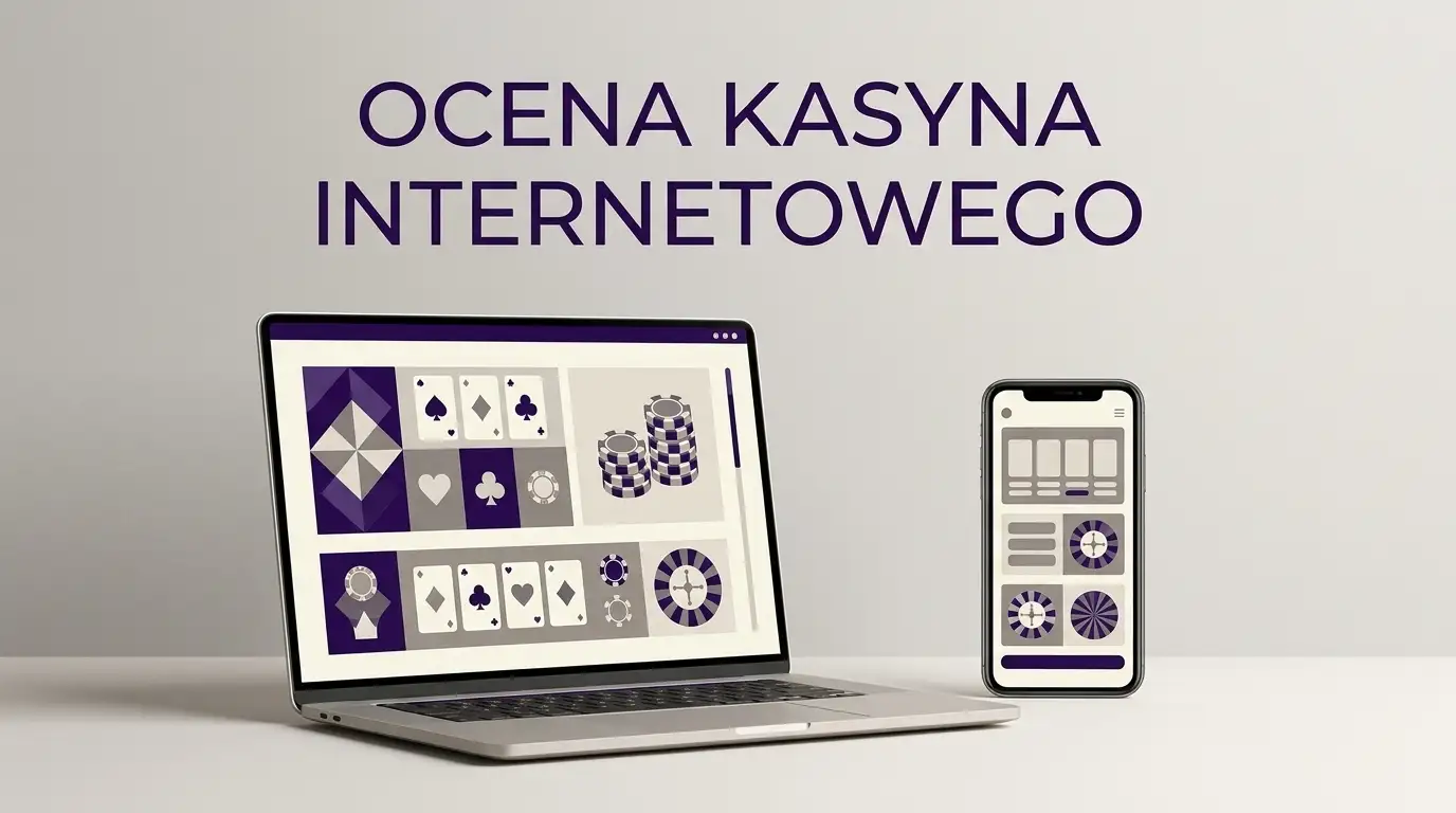 Neutralna ilustracja kasyna online na komputerze i telefonie